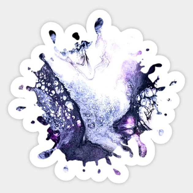 Icy Blue/Purple Acrylic Pour Paint Splash Sticker by Designs_by_KC